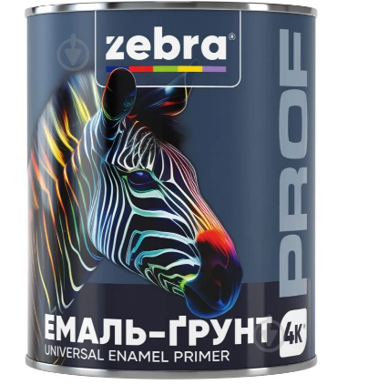 Емаль-грунт ZEBRA PROF 010P Білий глянець 2,5 кг
